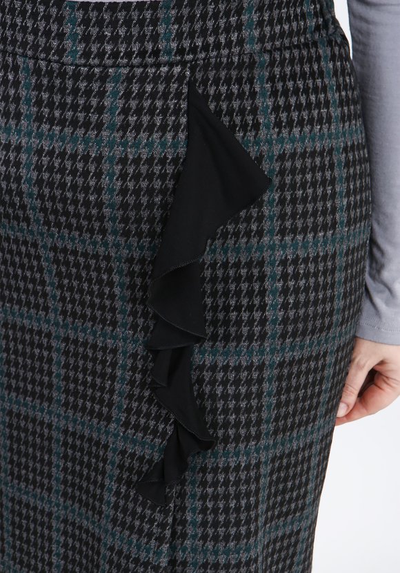 Юбка в клетку с вертикальным воланом шир.  580, рис. 4