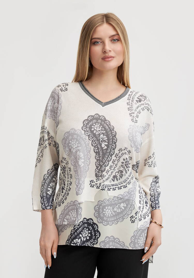 Джемпер-туника с дизайнерским принтомМилана шир.  750, рис. 4