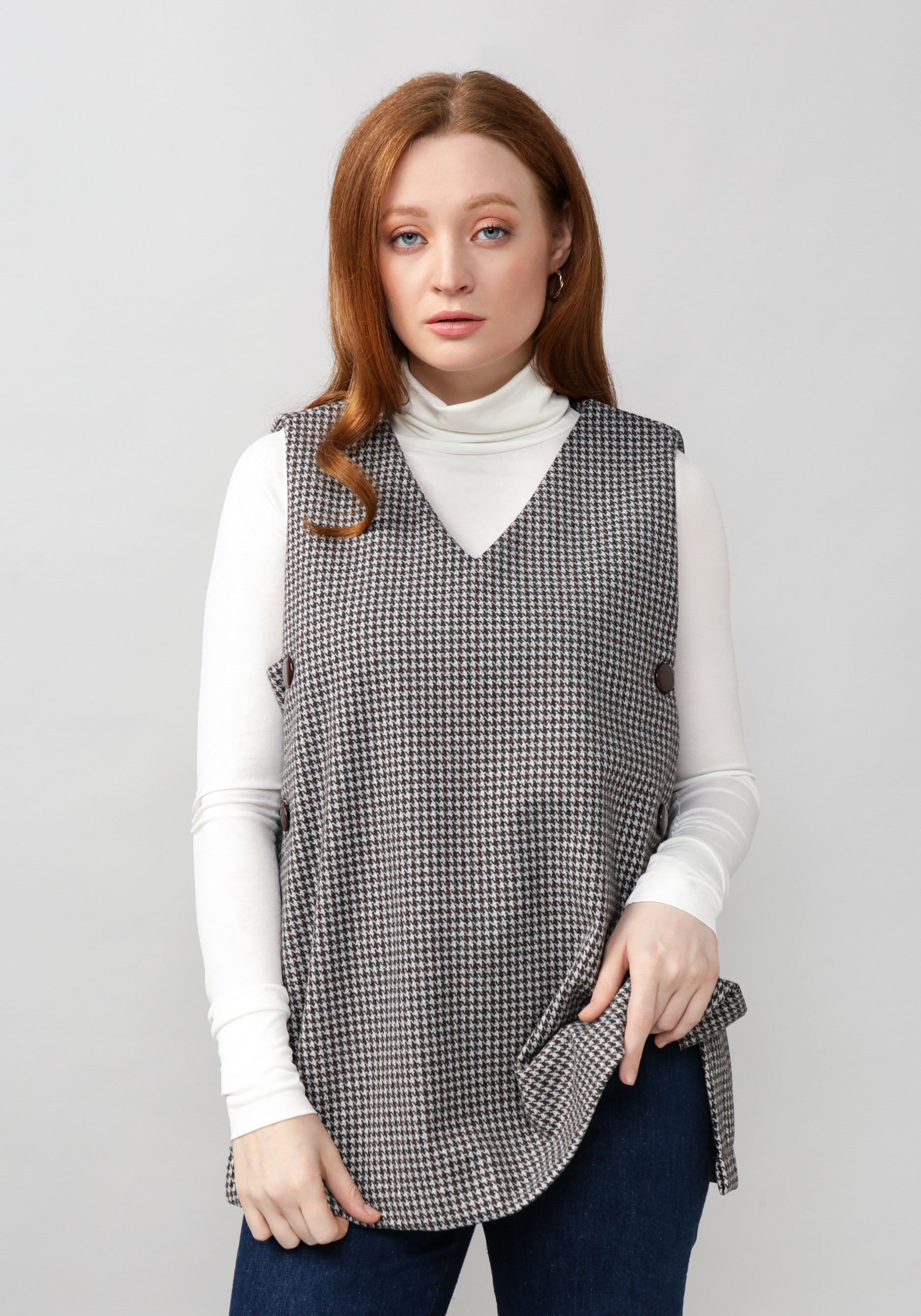 

Жилет с застёжкой по боковым швам, Синий