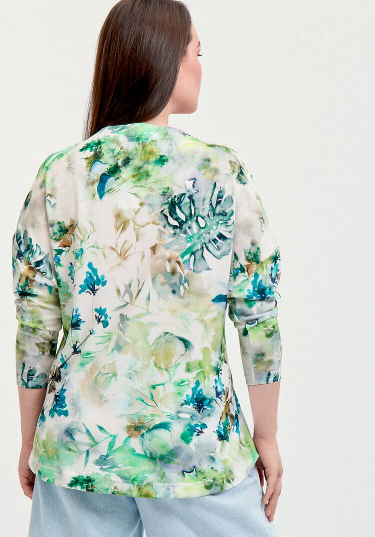 Джемпер оверсайз с акварельным рисунком шир.  750, рис. 3