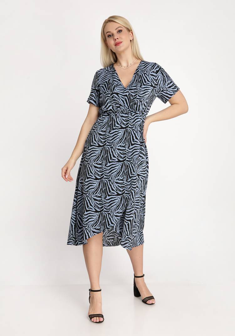 Платье с запахом с принтом Зебра шир.  750, рис. 6