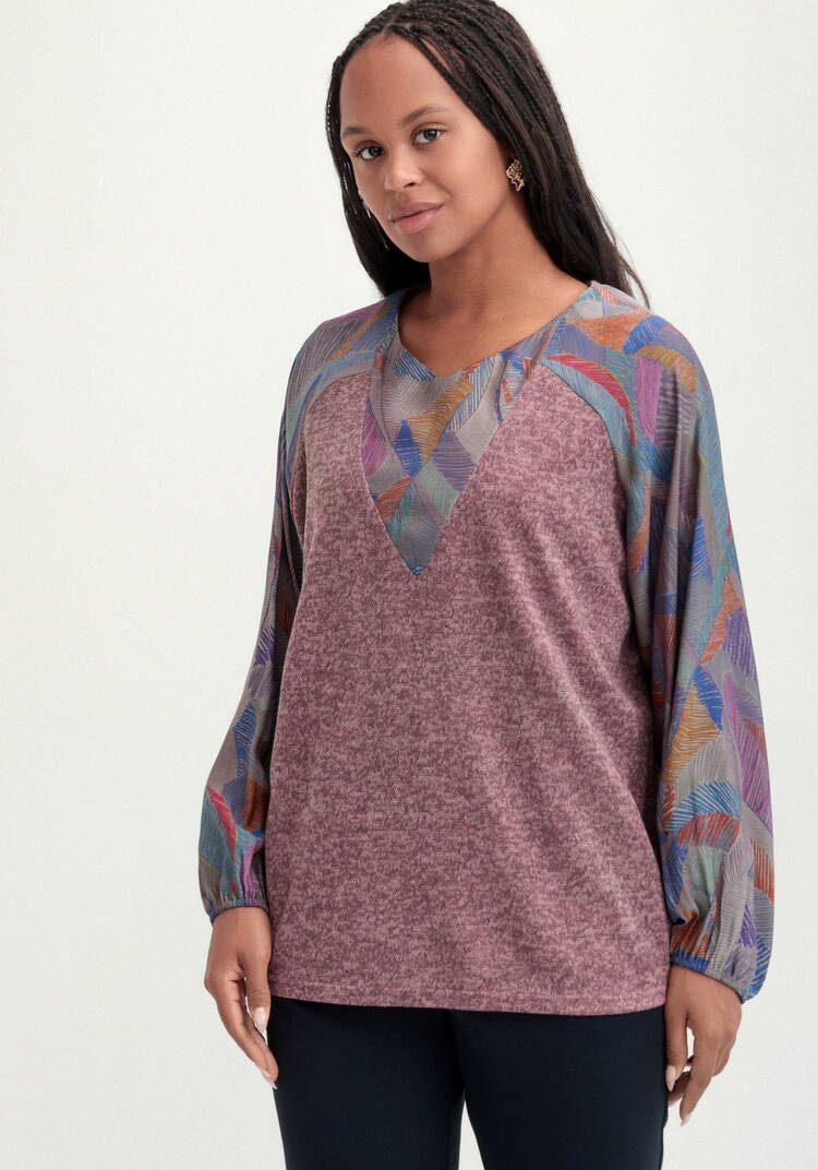 Блуза трикотажная с красочным принтом шир.  750, рис. 11