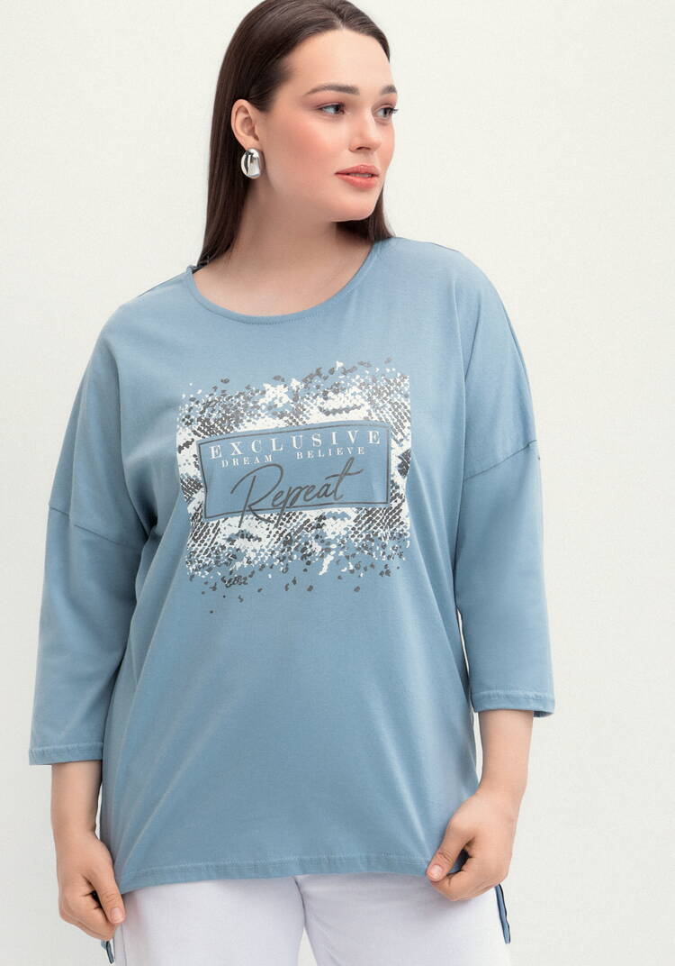 Туника с принтом на груди шир.  750, рис. 29