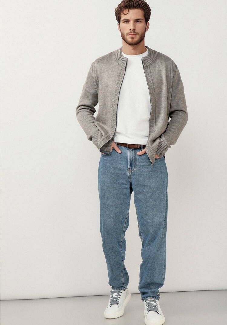 Джемпер-кардиган вязаный на молнии шир.  750, рис. 8