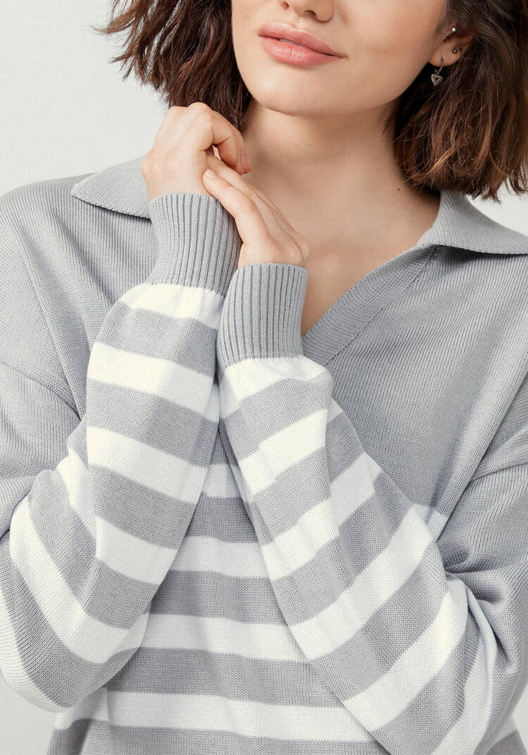 Джемпер поло в полоску шир.  750, рис. 33