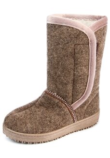 Ботинки женские из овчины, бежевые