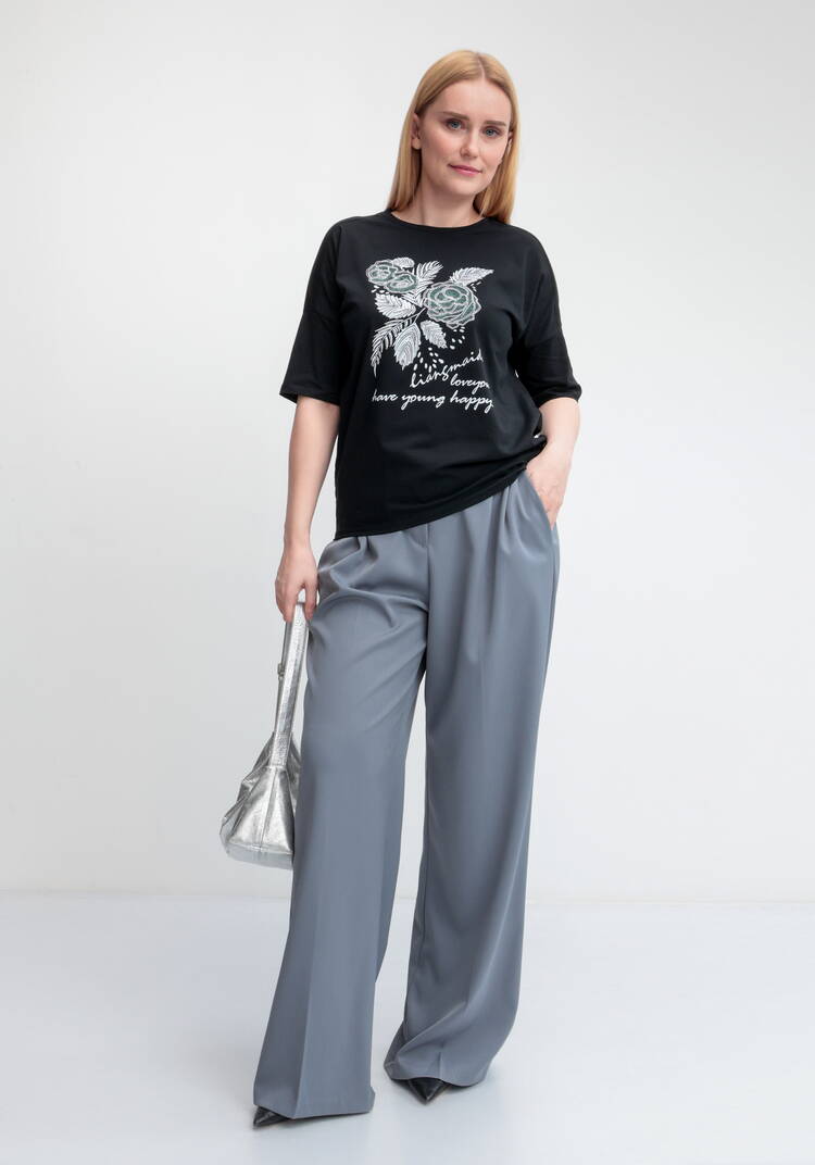 Футболка с принтом Зеленый цветок шир.  750, рис. 27