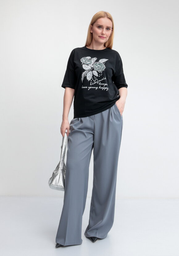 Футболка с принтом Зеленый цветок шир.  580, рис. 27