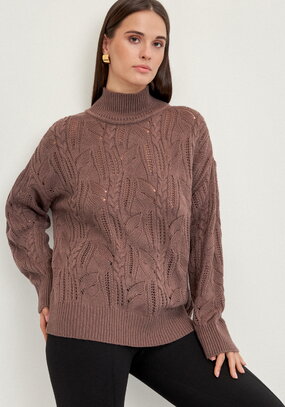 Джемпер с ажурными косами