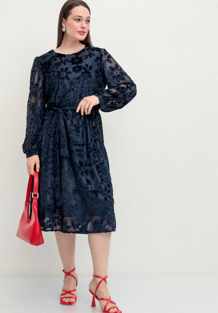 Платье с цветами из бархата шир.  750, рис. 17