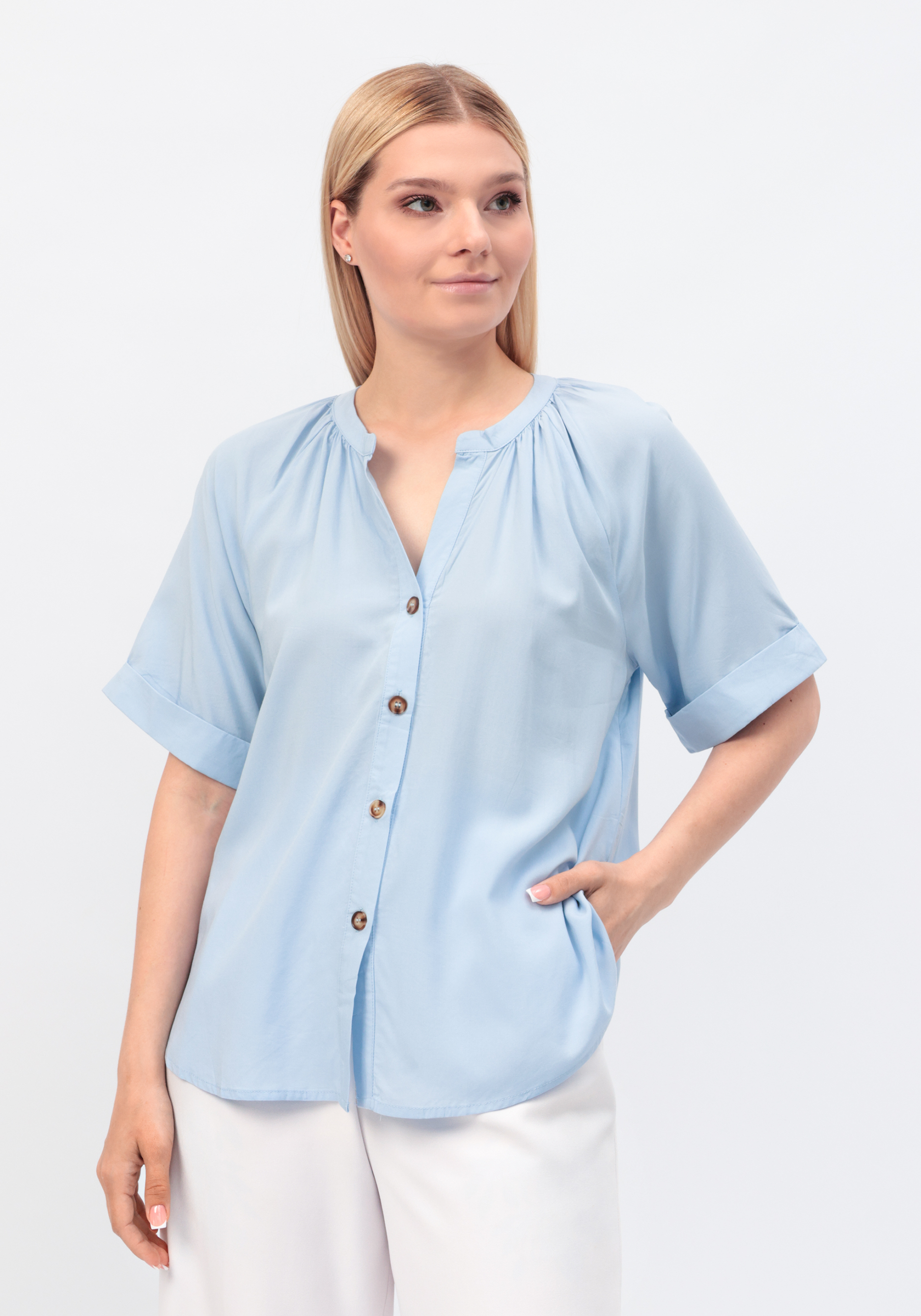 Блуза "Вивиан" Alina Collection, цвет голубой, размер 56