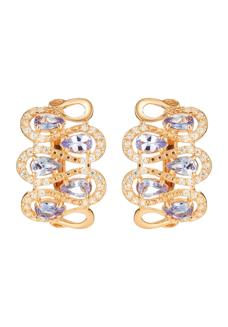 Серьги серебряные Дворцовая роскошь шир.  750, рис. 1