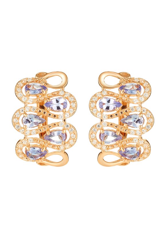 Серьги серебряные Дворцовая роскошь шир.  580, рис. 1