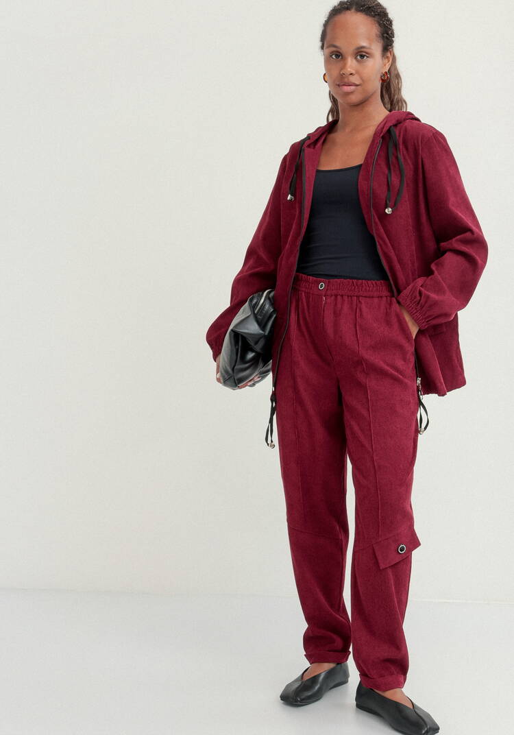 Брюки бананы вельветовые на резинке шир.  750, рис. 8