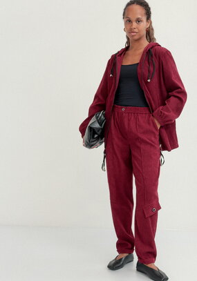 Брюки бананы вельветовые на резинке