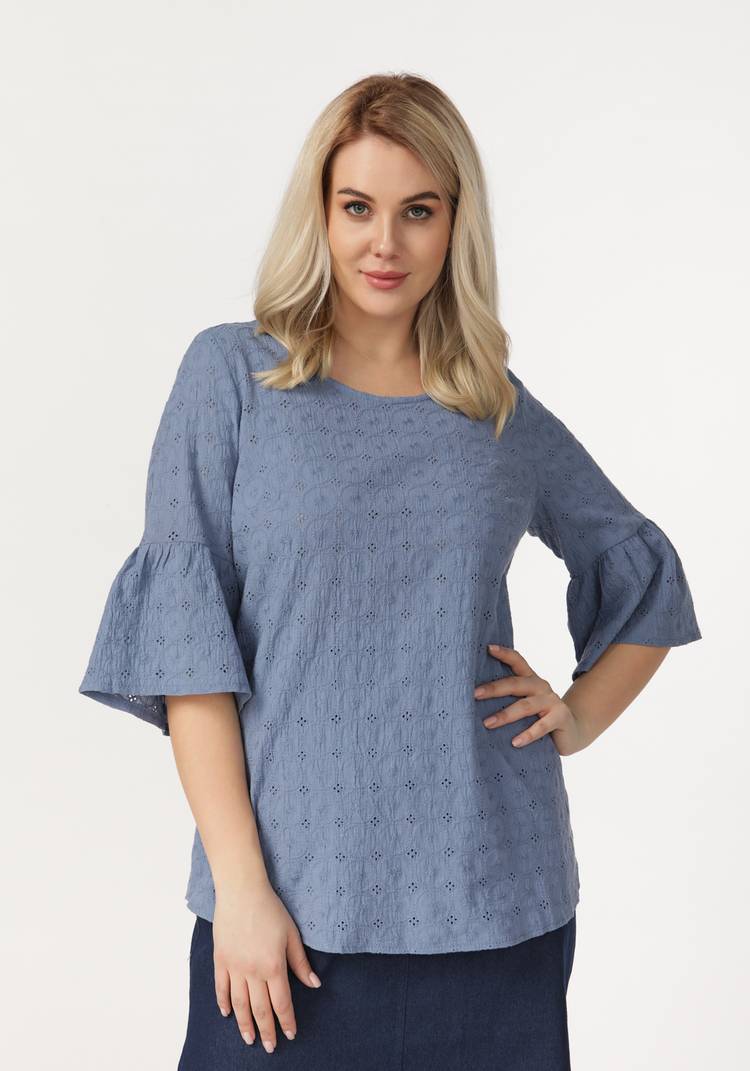 Блуза из шитья с воланом по низу рукава шир.  750, рис. 16