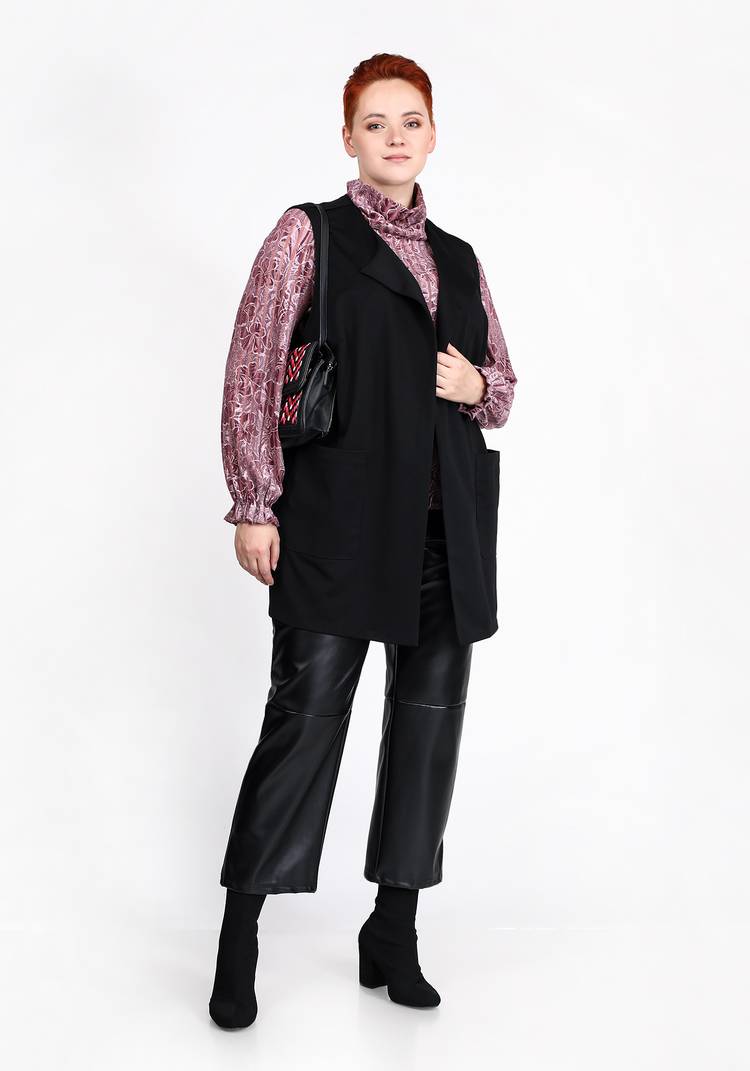 Блуза с воротником хомут и длинным рукавом шир.  750, рис. 11