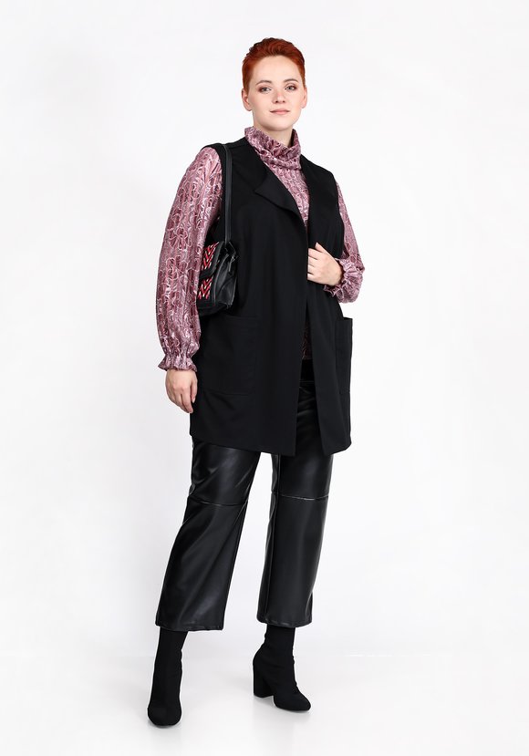 Блуза с воротником хомут и длинным рукавом шир.  580, рис. 11