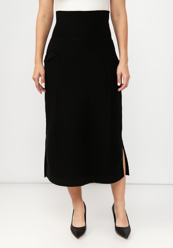 Юбка вязаная с высоким поясом шир.  580, рис. 12