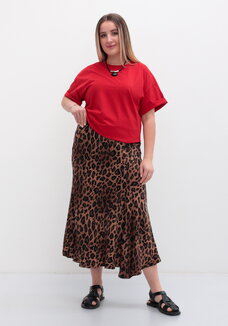 Юбка миди с леопардовым принтом