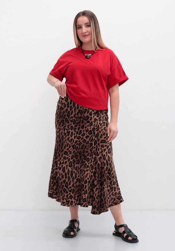 Юбка миди с леопардовым принтом шир.  580, рис. 1