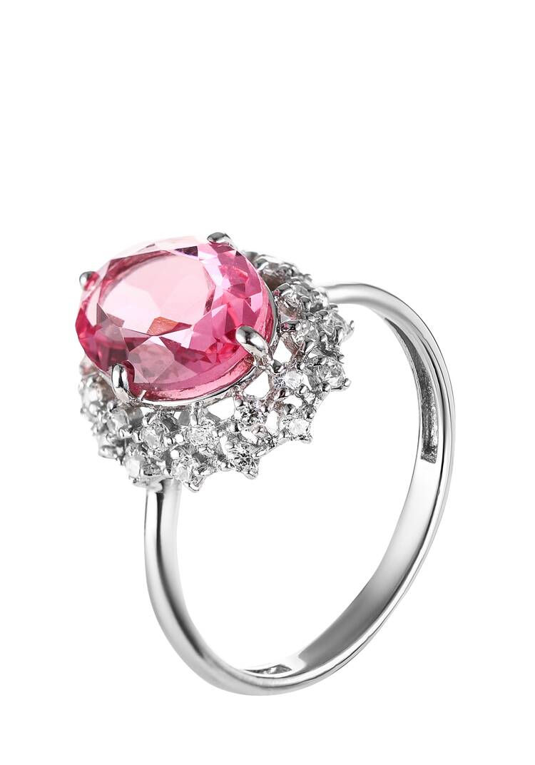 Кольцо серебряное Розовый сад шир.  750, рис. 2