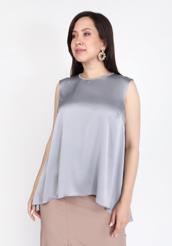 Блуза шелковая А-силуэта шир.  580, рис. 13
