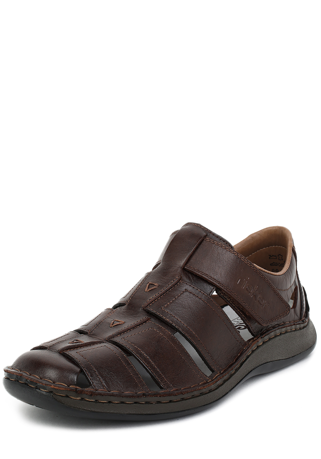 Туфли летние мужские "Рон" Rieker, размер 42, цвет коричневый