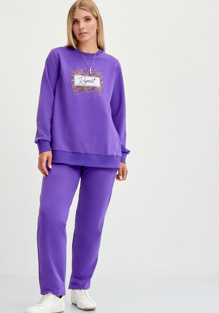 Костюм свитшот с принтом и брюки шир.  750, рис. 38