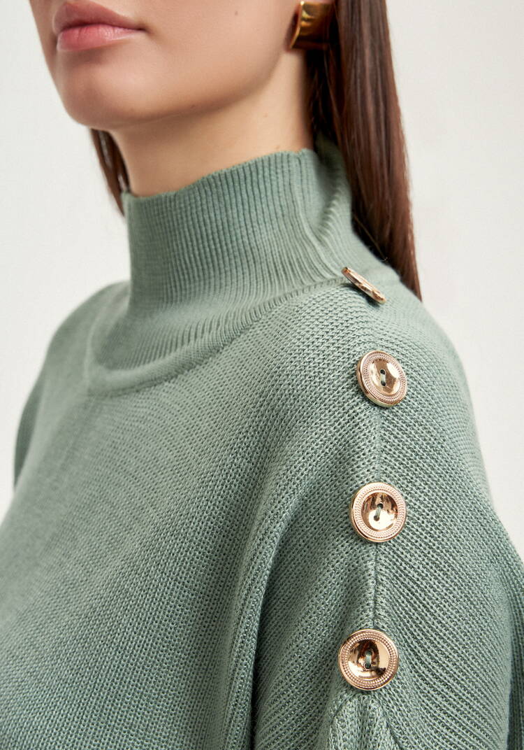 Джемпер с декоративными пуговицами в полоску шир.  750, рис. 14