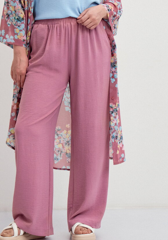 Брюки палаццо на резинке с карманами шир.  580, рис. 14