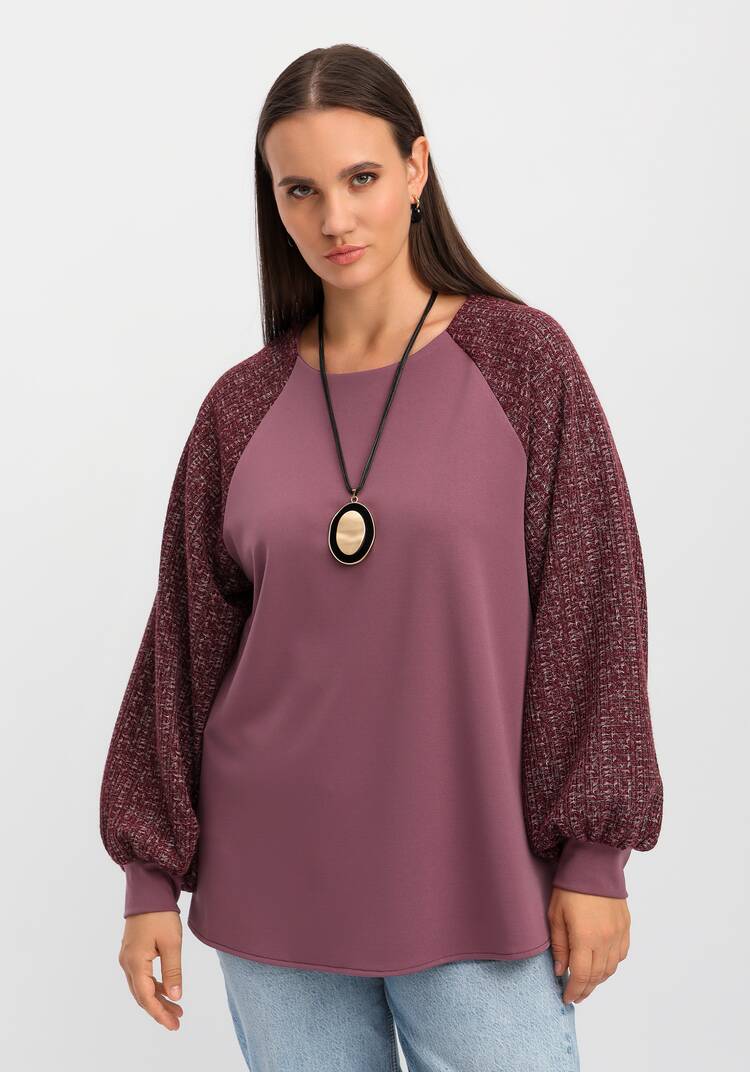 Блуза комбинированная свободного кроя шир.  750, рис. 9