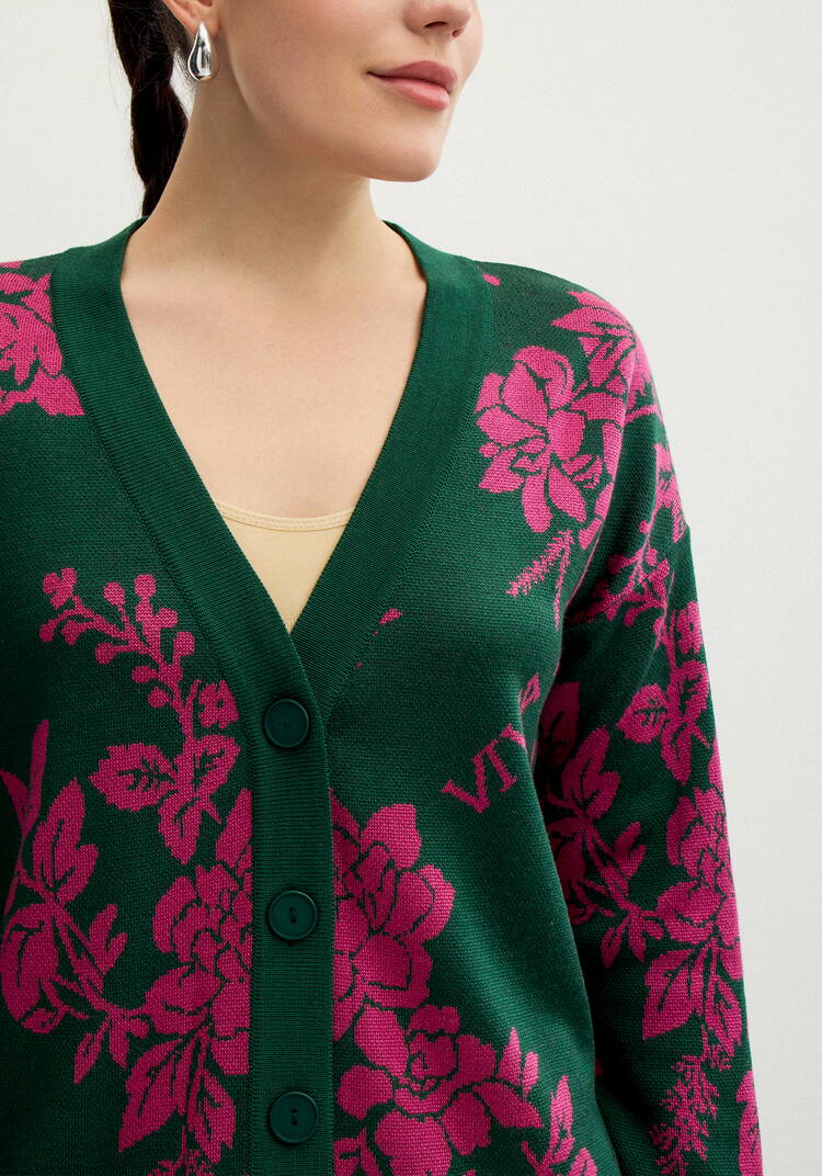 Кардиган с нежным цветочным принтом шир.  750, рис. 5