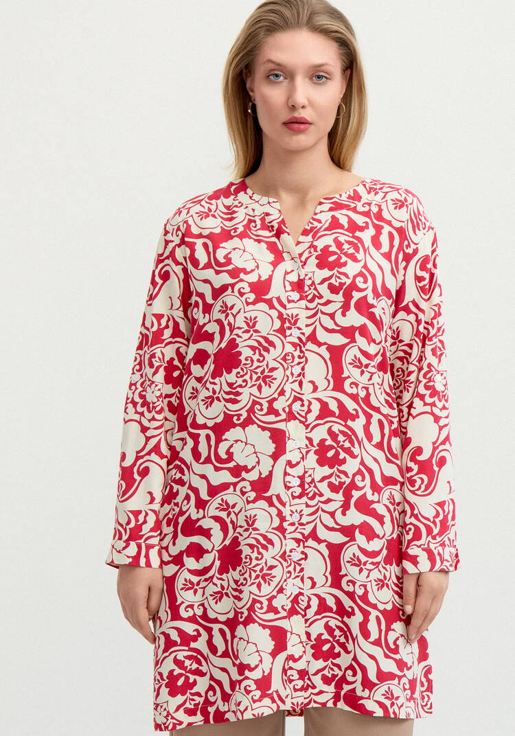 Блуза удлинённая с карманами шир.  750, рис. 20