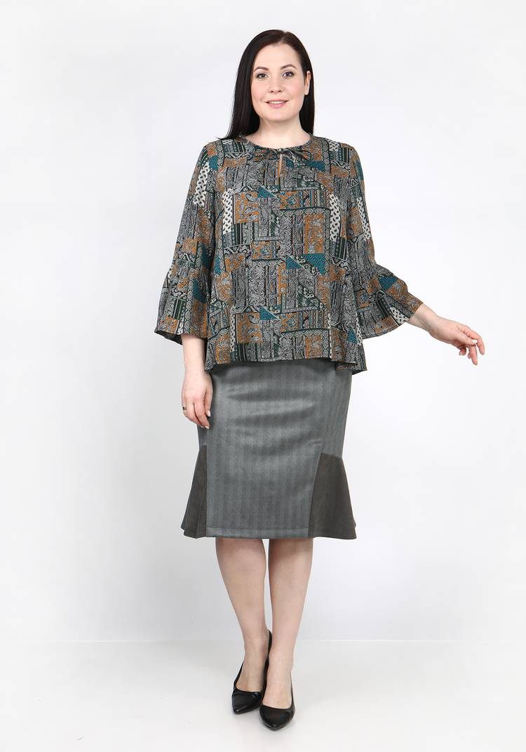 Юбка из эко-замши с воланом шир.  750, рис. 12