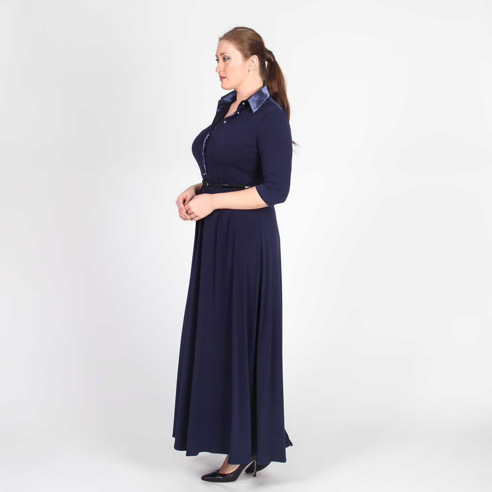Платье-макси с отложным воротником Alina Assi, цвет черный, размер 46 - фото 10