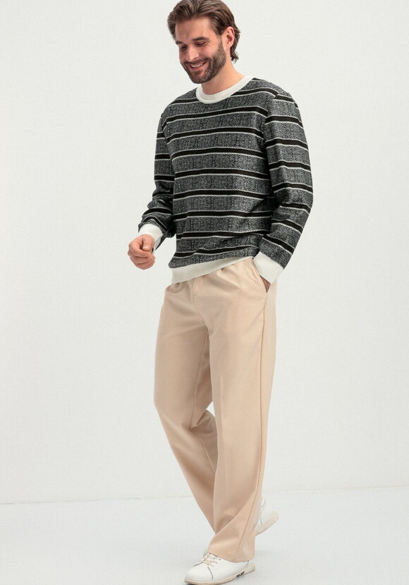 Джемпер в полоску с контрастными манжетами шир.  580, рис. 2