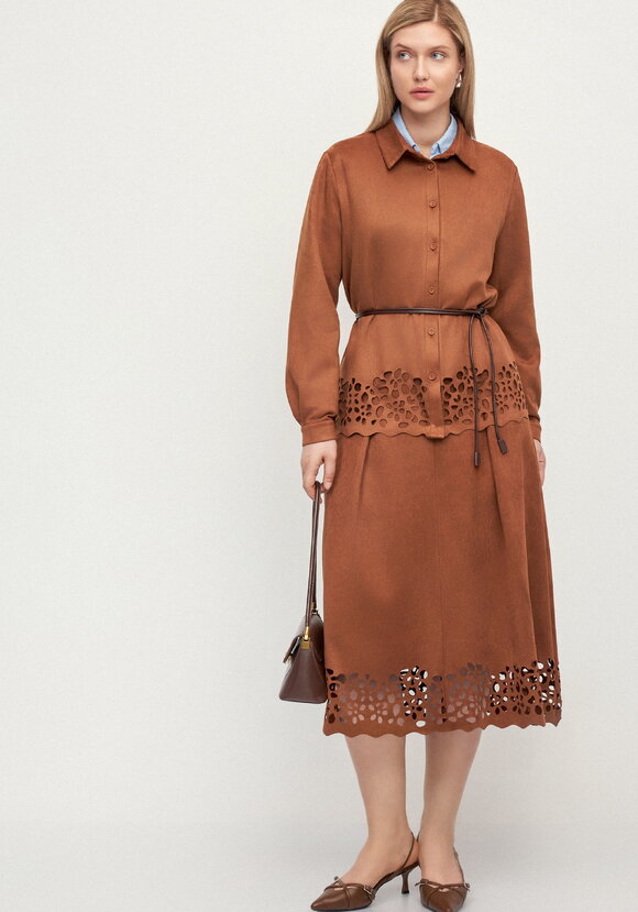 Рубашка замшевая с ажурным узором Веста шир.  580, рис. 8