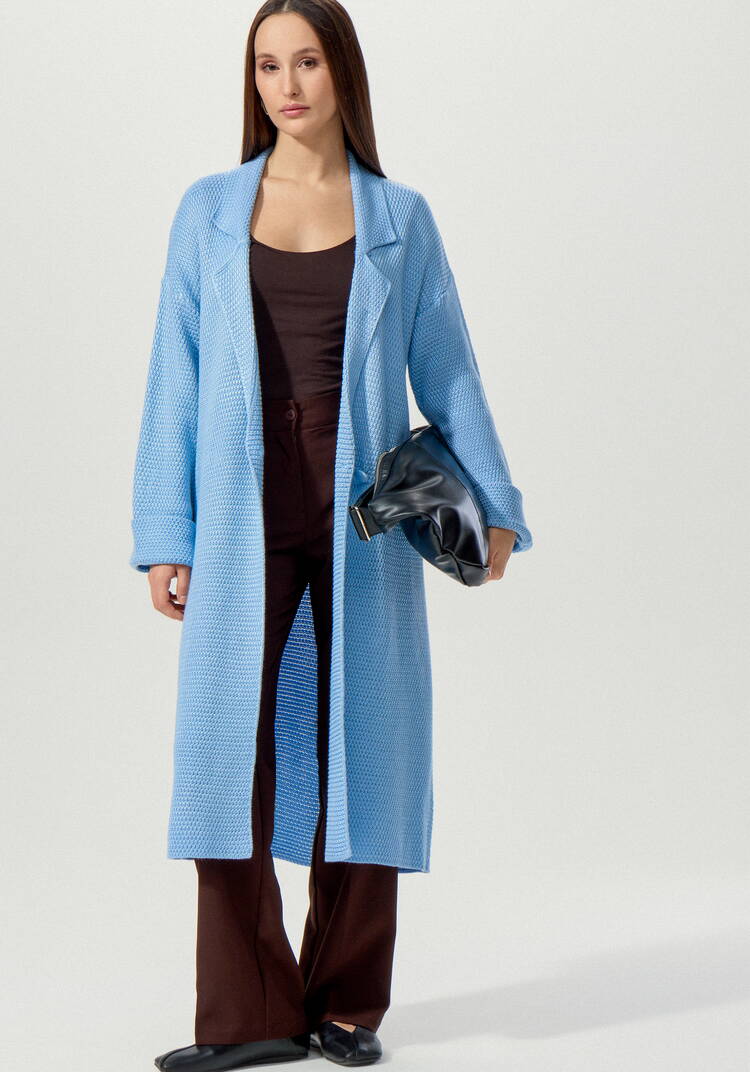 Пальто женское структурной вязки шир.  750, рис. 12