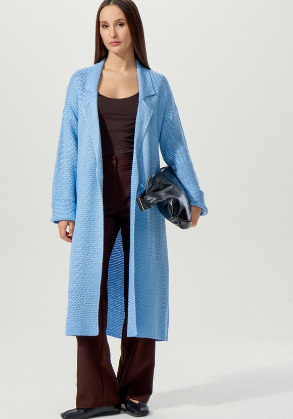 Пальто женское структурной вязки шир.  580, рис. 12