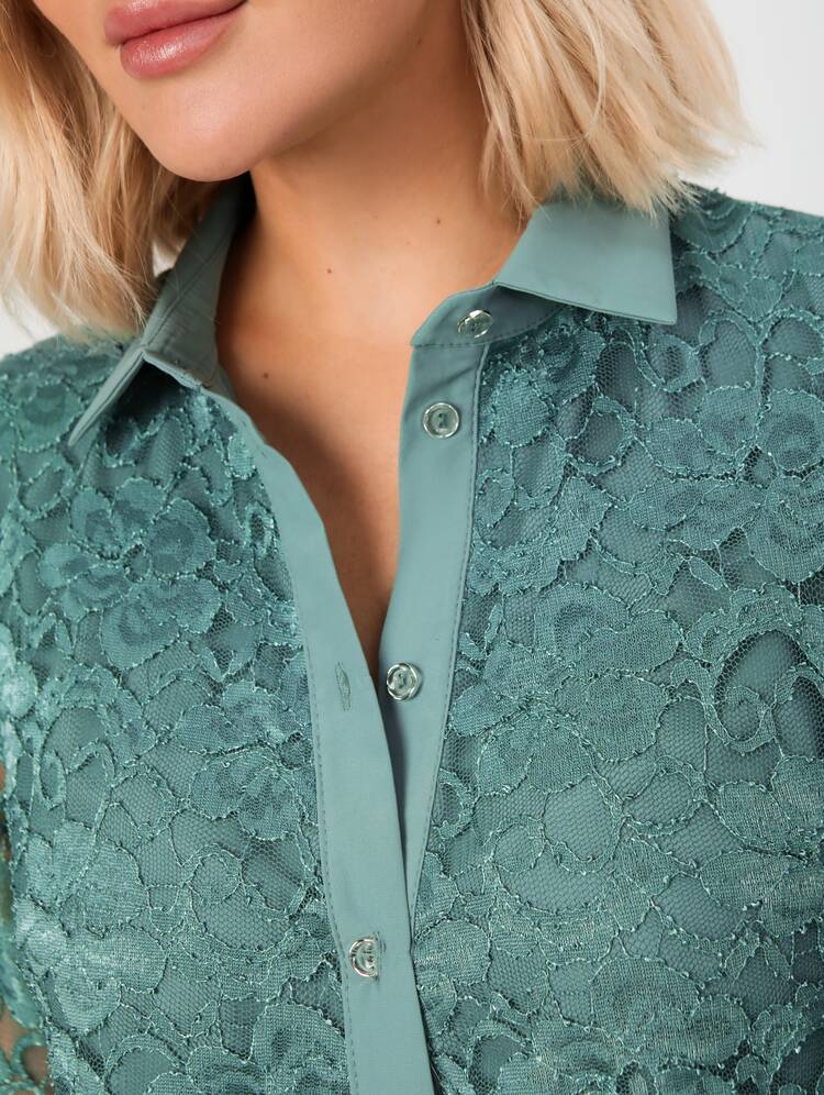 Блуза с ажурным кружевом на груди шир.  750, рис. 18