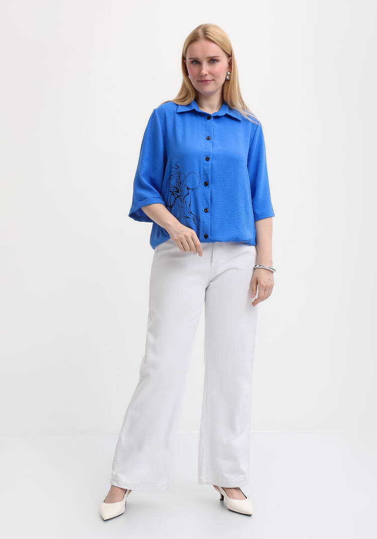 Рубашка с рукавом 3/4 и принтом шир.  750, рис. 8