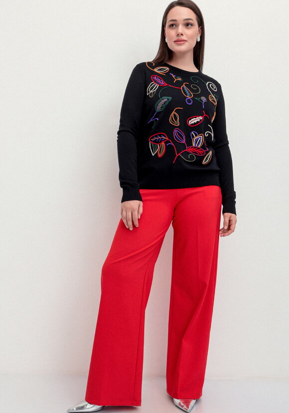 Джемпер с яркой абстрактной вышивкой шир.  580, рис. 21