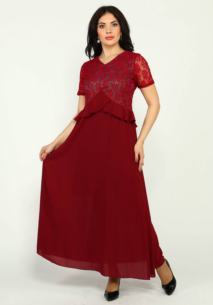 Платье с кружевом длиной макси шир.  750, рис. 6