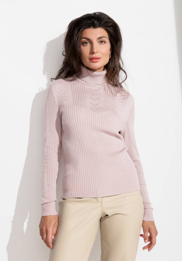 Водолазка из вискозы с ажурным узором шир.  750, рис. 4