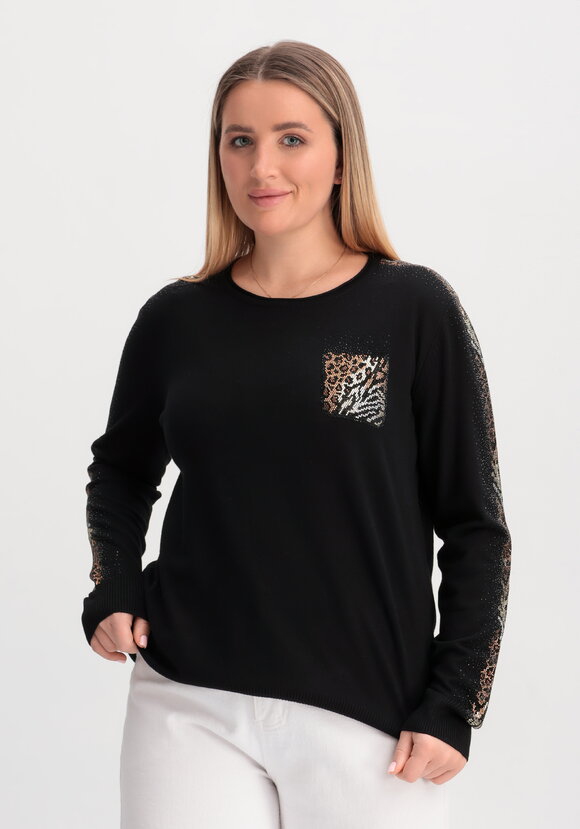 Джемпер с лампасами и карманом из страз шир.  580, рис. 7