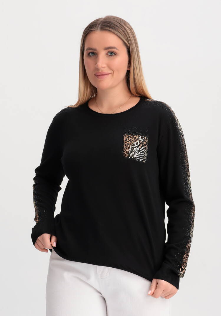 Джемпер с лампасами и карманом из страз шир.  750, рис. 7