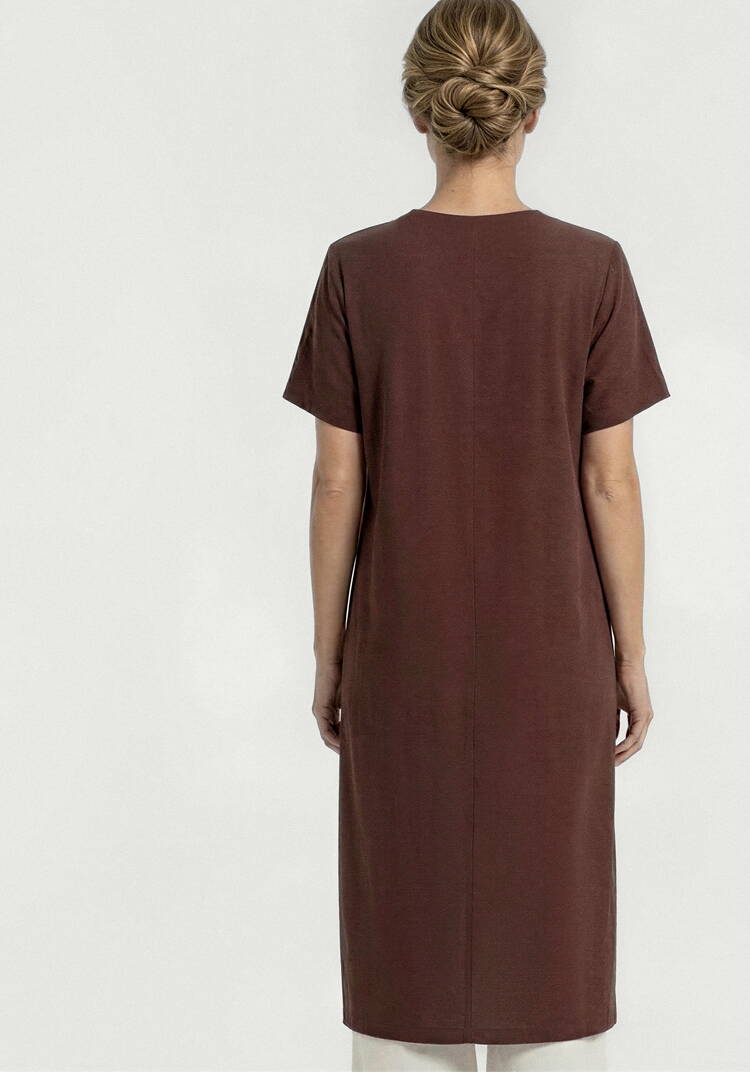 Туника из льна с кружевом Инга шир.  750, рис. 12