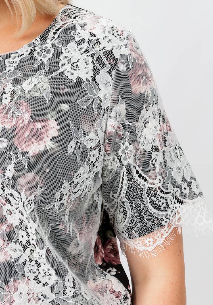 Блуза цветочная с кружевом шир.  750, рис. 14