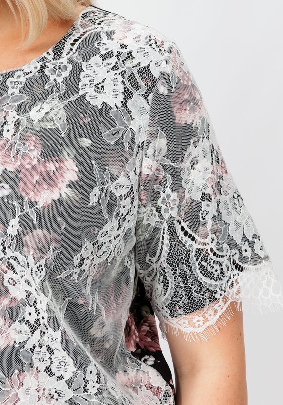 Блуза цветочная с кружевом шир.  580, рис. 14